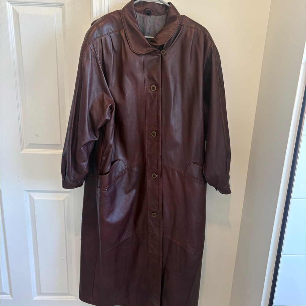 ALEKSANDER Genuine Leather Made in Norway Woman’s Full Length Coat Size 8